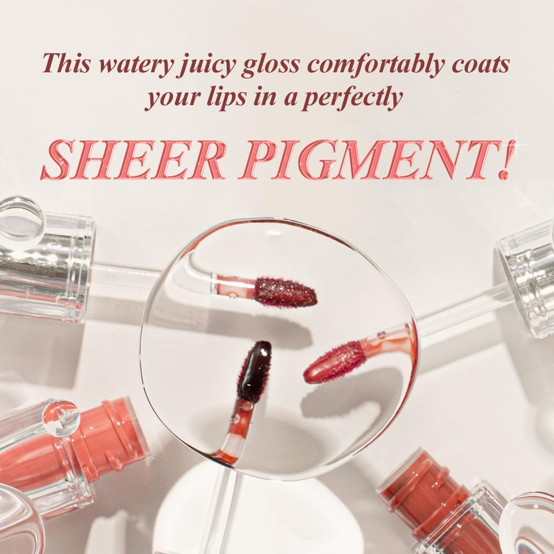 TIRTIR Waterism Tinted Lip Gloss #05 Scotch Shot, 0.14 Fl Oz – Kiss Ready Lipgloss, 12H Long Lasting Non Sticky Natural Tinted Glow Korean Multiuse Cheek and Lip Tint for Women gift