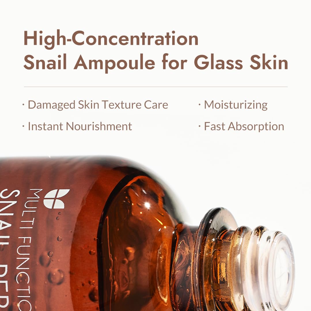 MIZON Snail Repair Intensive Ampoule with Snail Mucin, Hyaluronic Acid & Vitamin E – Hydrating & Wrinkle Care Serum for Skin Elasticity & Repair (1.01 fl oz)