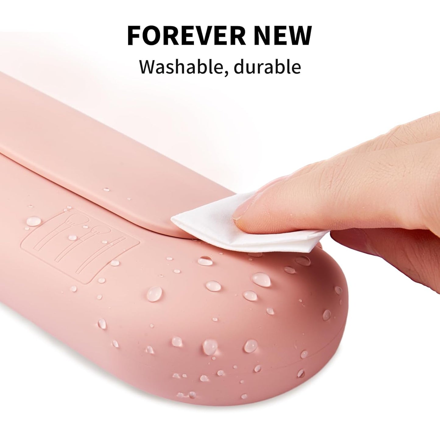 Silicone Makeup Brush Holder Travel Cosmetic Bag：Soft Portable Cosmetic Face Brushes Holder with Upgrade Anti-Fall Out Magnetic Closure, Large Travel Makeup Brush Case - Pink Sand