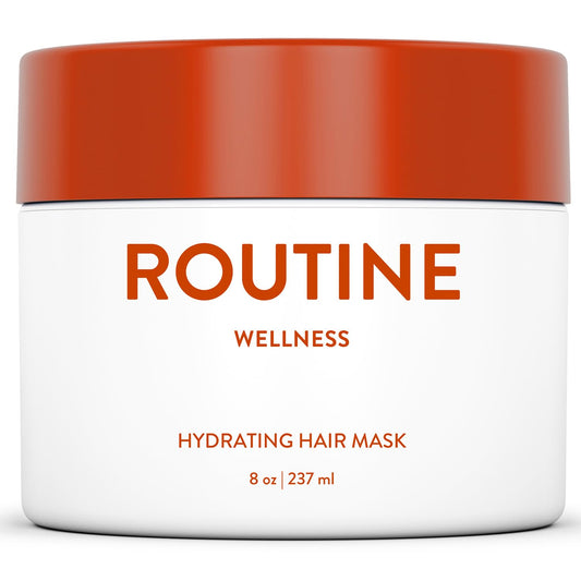Routine Wellness Deep Conditioning Hair Mask for Dry Damaged Hair - Hydrating, Moisturizing Repair Treatment - Promotes Volume - Coconut & Vanilla 8oz