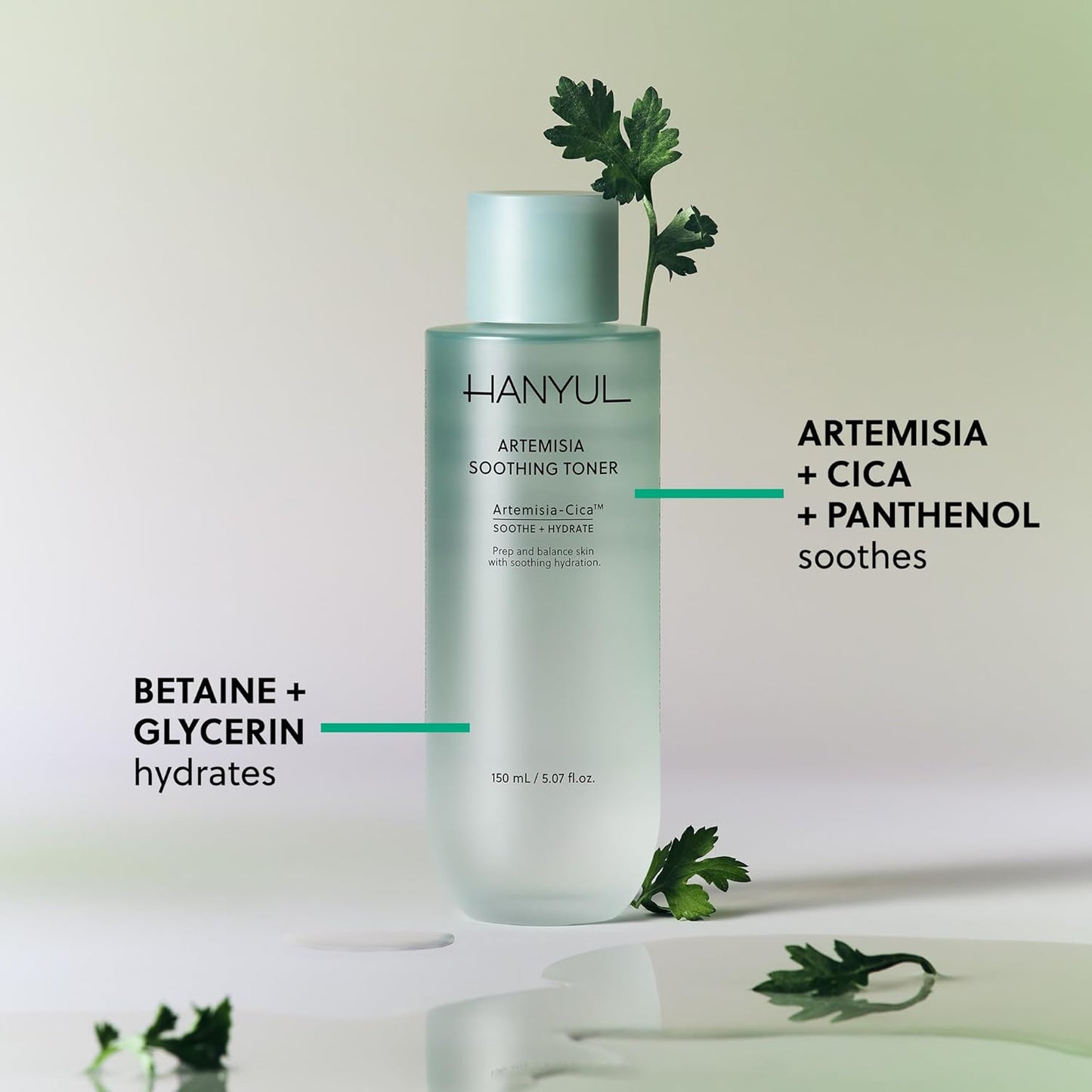 HANYUL Artemisia Soothing Toner with Centella Asiatica and Panthenol | Hydrating & Calming Facial Toner for Sensitized Skin, Skin Prep, Vegan, 5.07 fl. oz.