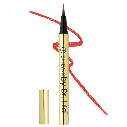 Waterproof Eyeliner - Smudge-Proof Liquid Eyeliner Pen with Precision Tip for Smooth, Long-Lasting Application - Vegan, Hypoallergenic & Gluten-Free Eye Liner - 2mL Shimmer Summer Red