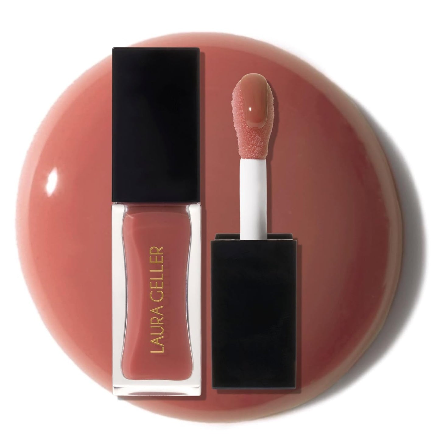 LAURA GELLER NEW YORK Fine Shine Glossy Lip Oil, Neutral Zone - Hydrating Squalane - Nude Lip Gloss