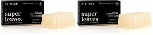 ATTITUDE Bath and Shower Body Soap Bar, EWG Verified, Plastic-free, Plant and Mineral-Based Ingredients, Vegan and Cruelty-free Personal Care Products, Patchouli and Black Pepper, 4 Ounces (Pack of 2)