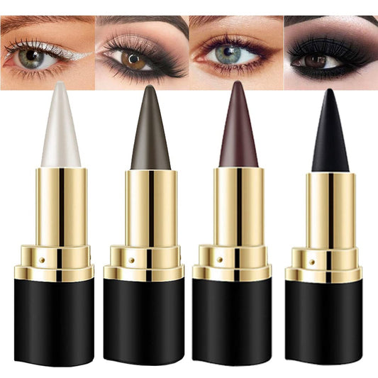 Kaely 4Pcs Black Brown Silver Gray Gel Eyeliner Pencil, Waterline Eyeliner for Older Women, Crayon Eye Liner Waterproof Smudge Proof, Smoky Eyeshadow Palette Halloween Makeup, lapiz de ojos