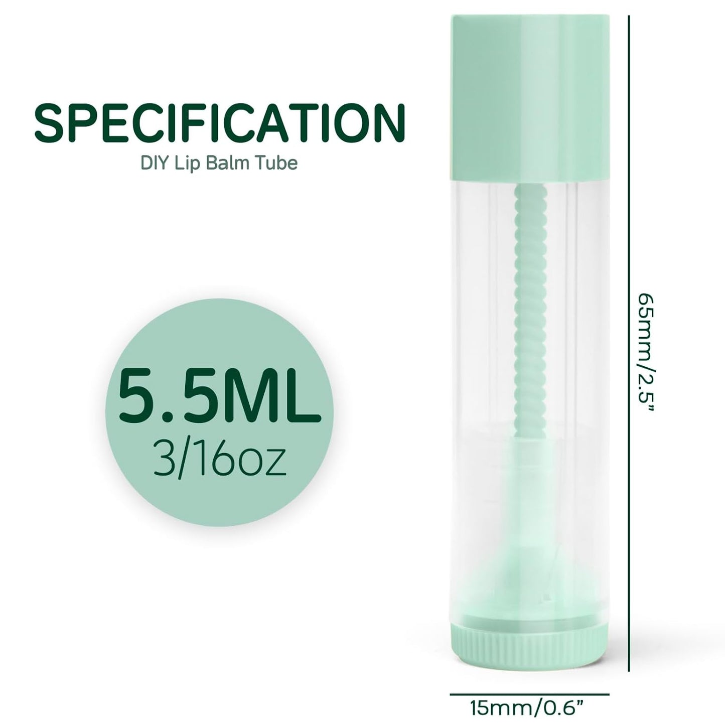 JuLand 50 Pack Empty Lip Balm Containers Bulk 5.5ml - Clear Twist-Up Tubes with Purple Caps, Refillable Chapstick Tube for DIY Lip Balm Making