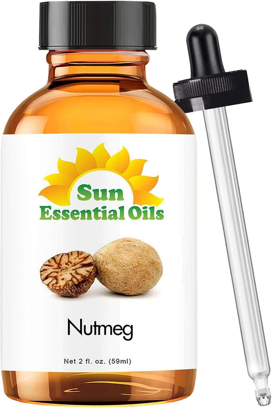 Sun Essential Oils Nutmeg Essential Oil – Aromatherapy Nutmeg Oil - (2 Fluid Ounces)