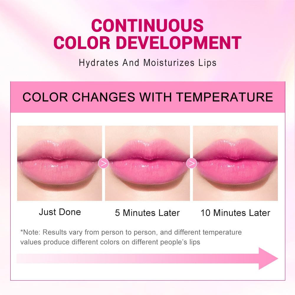 Jelly Color Changing Lipstick Queen,Mood Moisturizer Long Lasting Lip Care Lip Balm Magic Waterproof Lip Gloss Glossly Makeup Lipstick Set for Women (1pc dancing fuchsia)
