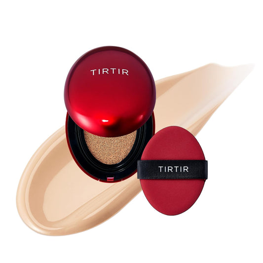 [*Mini Size*] TIRTIR Mask Fit Red Cushion Foundation | Full coverage, Weightless, Skin fit, Satin Glow Finish, Korean Makeup BB Foundation, beauty, Tattoo cover up, Buildable (#23N Sand / 0.15 Fl Oz)
