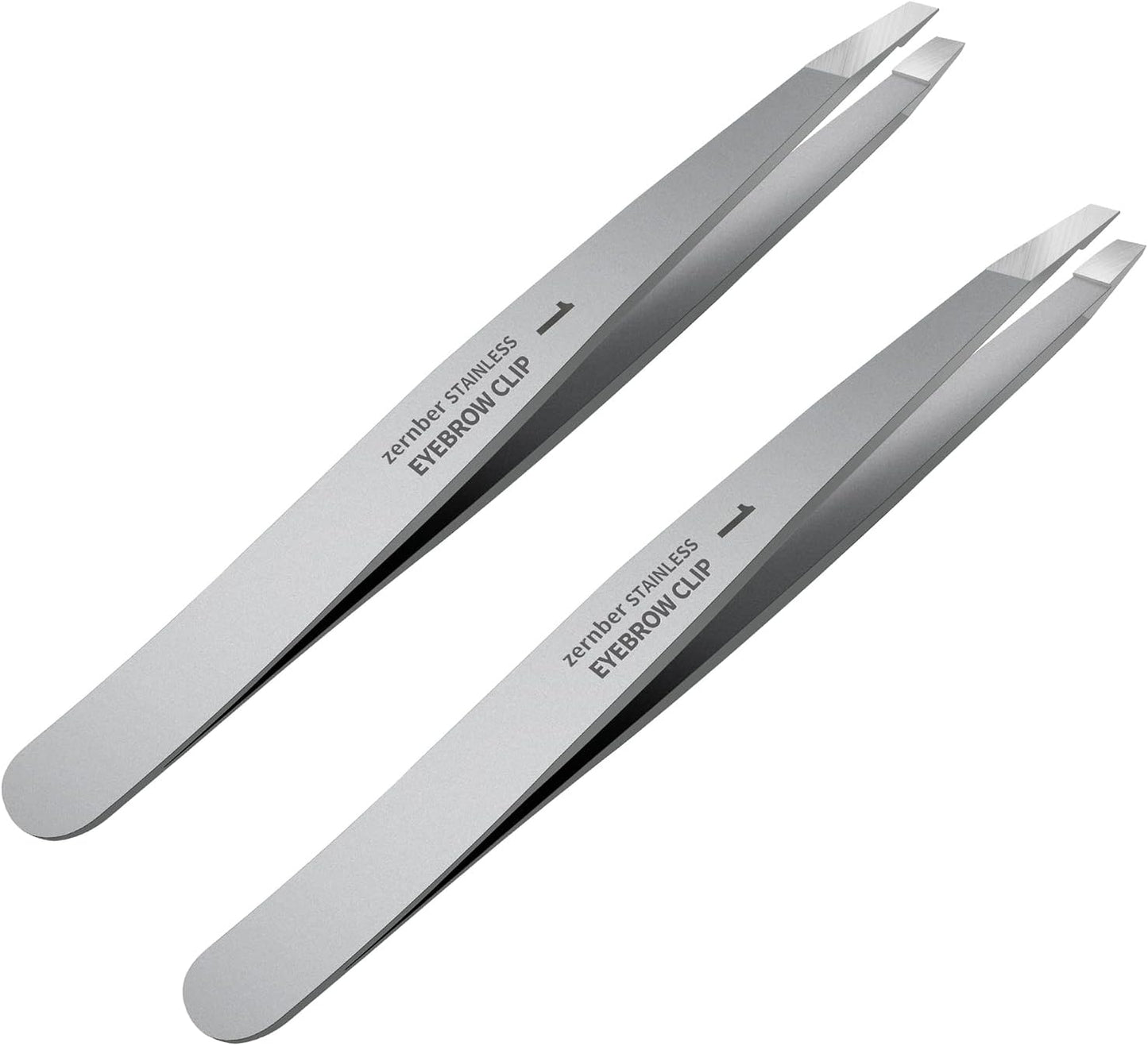 Tweezers Set - Professional Stainless Steel Slant Tweezers, Precision Tweezers Set for Shaping Eyebrows, Great Beauty Tools for Facial Hair, Ingrown Hair, Blackhead Removal(2Pcs Slant Tweezer)