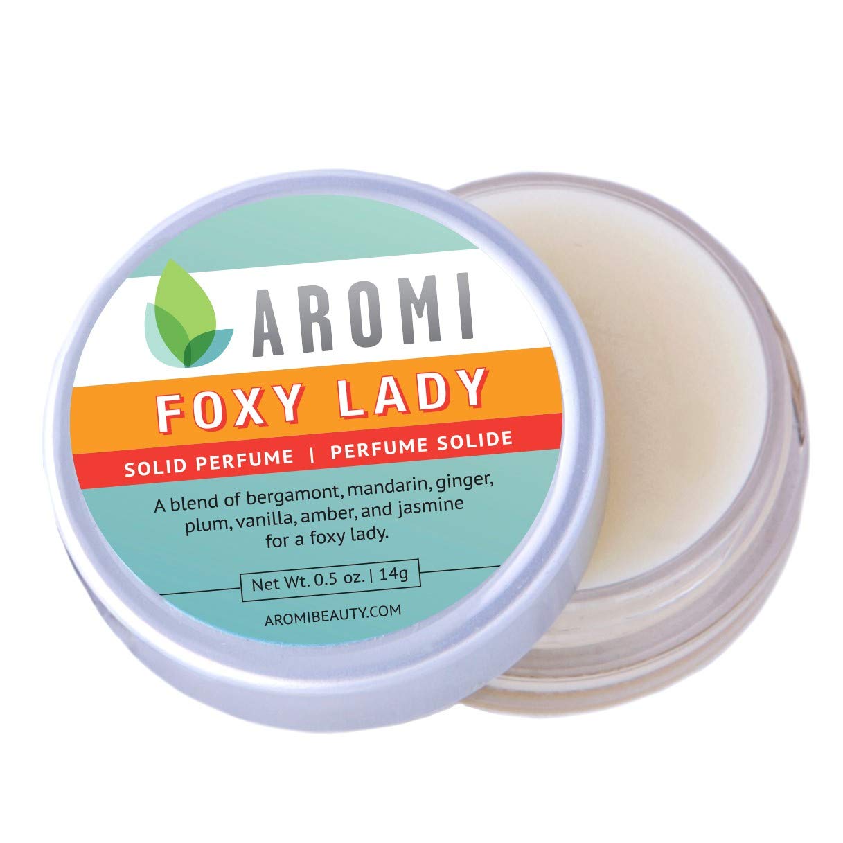 Aromi Solid Perfume | Floral Fragrance – Vegan & Cruelty-free Scent, Travel-Sized, Women’s Stocking Stuffer – Jasmine, Vanilla, Honeysuckle, Mandarin (Foxy Lady)