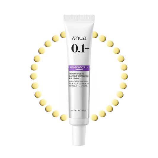 ANUA Retinol 0.1 Caffeine Revitalizing Eye Cream, Under Eye Cream For Hydration, Glow Up Eye Contour, Niacinamide, Retinol For Face, Night Cream For Eye Care, Korean Skin Care (30g/1.05oz)