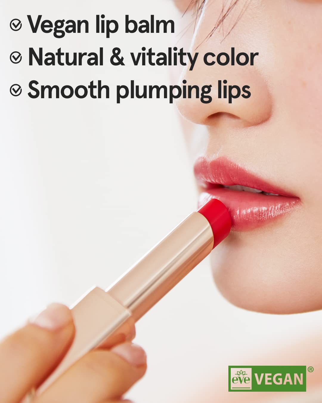 ATHÉ Authentic Lip Balm 14 RUDY, Korean Vegan Color Lip Blam, Long Lasting Buildable Glow Lip Balm without Stickiness, Cruelty-Free, Clean-Beauty, 0.11oz.