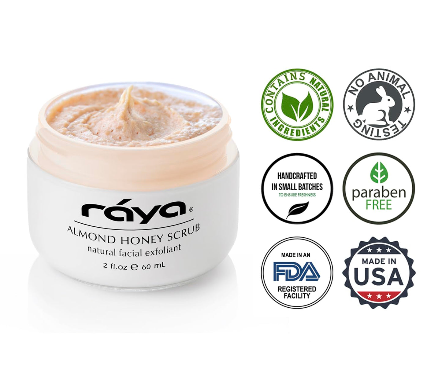 RAYA Almond Honey Facial Scrub (106) | Natural Exfoliating Facial Scrub for Non-Blemished Skin | Polishes, Softens, and Creates a Glowing Complexion