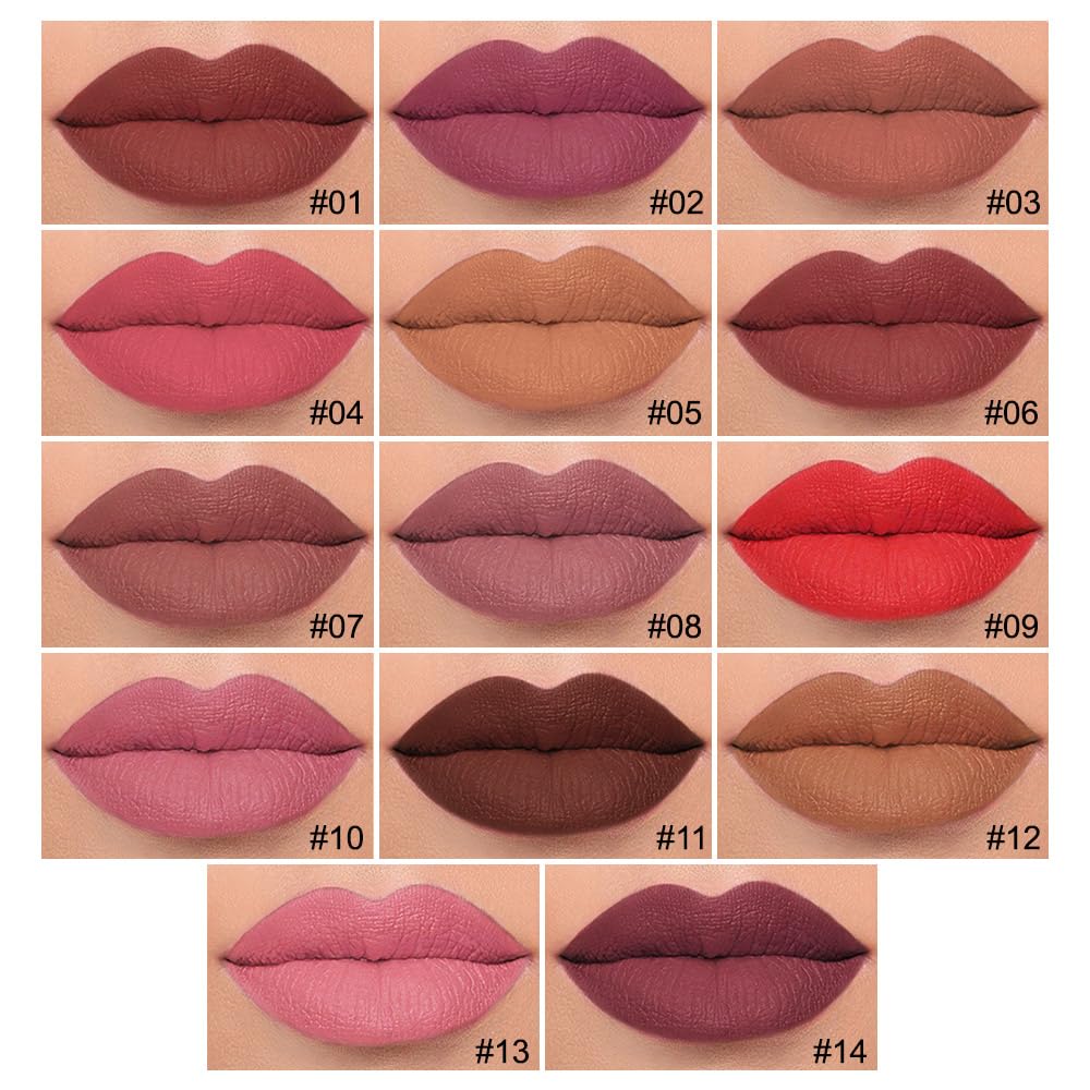 evpct Longwear Liquid Lip Liner Stain Marker Pen Long Lasting Waterproof, Dark Red Matte Semi Permanent 24 Hour Lip Liner and Lipstick Combo, Korean Color Stay Lipliner All Day, Lips Stain peel off