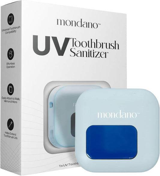 Mondano UV-C Toothbrush Sanitizer and Holder, Toothbrush Case - Manual/Electric Toothbrush Cover for Any Toothbrush Head - Rechargeable Toothbrush Travel Case, Tooth Brush Cover Cap for Home