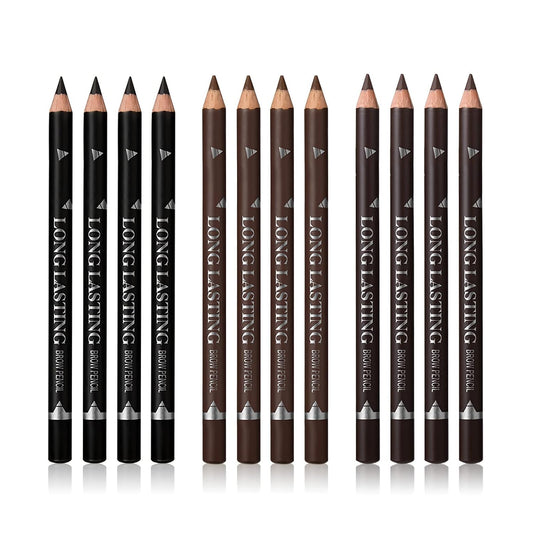 3Colors Eyebrow Pencil Eyeliner Set，Soft Textured Eyebrow Tint Pen，Easy to Color，Long Lasting，Waterproof Eye Brow Pencils for Fills in Sparse Areas and Gaps，Create a Natural Brow Makeup