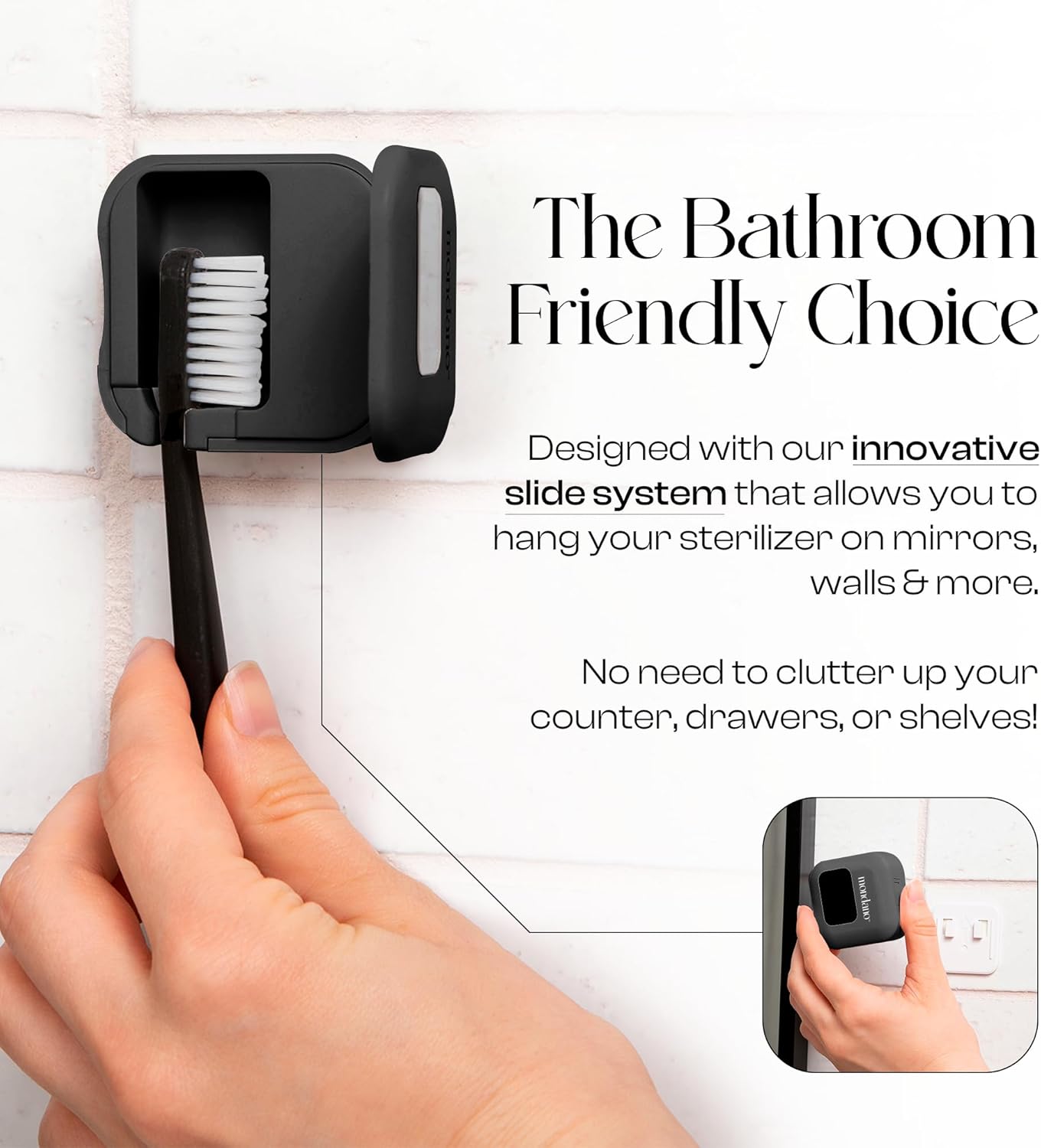 Mondano UV-C Toothbrush Sanitizer and Holder, Toothbrush Case - Manual/Electric Toothbrush Cover for Any Toothbrush Head - Rechargeable Toothbrush Travel Case, Tooth Brush Cover Cap for Home