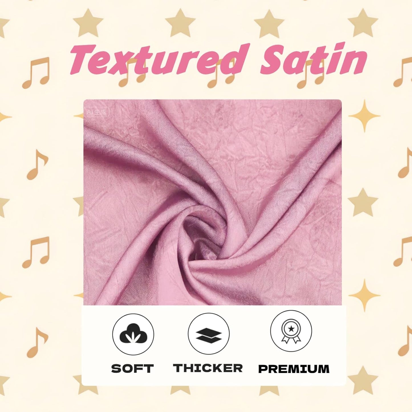 Serenade Textured Satin Heatless Curls Overnight, Heatless Hair Curler Curling Set for Women and Girls to Sleep in, with 2 Satin Scrunchies and 1 Clip for Overnight Curls, Pink