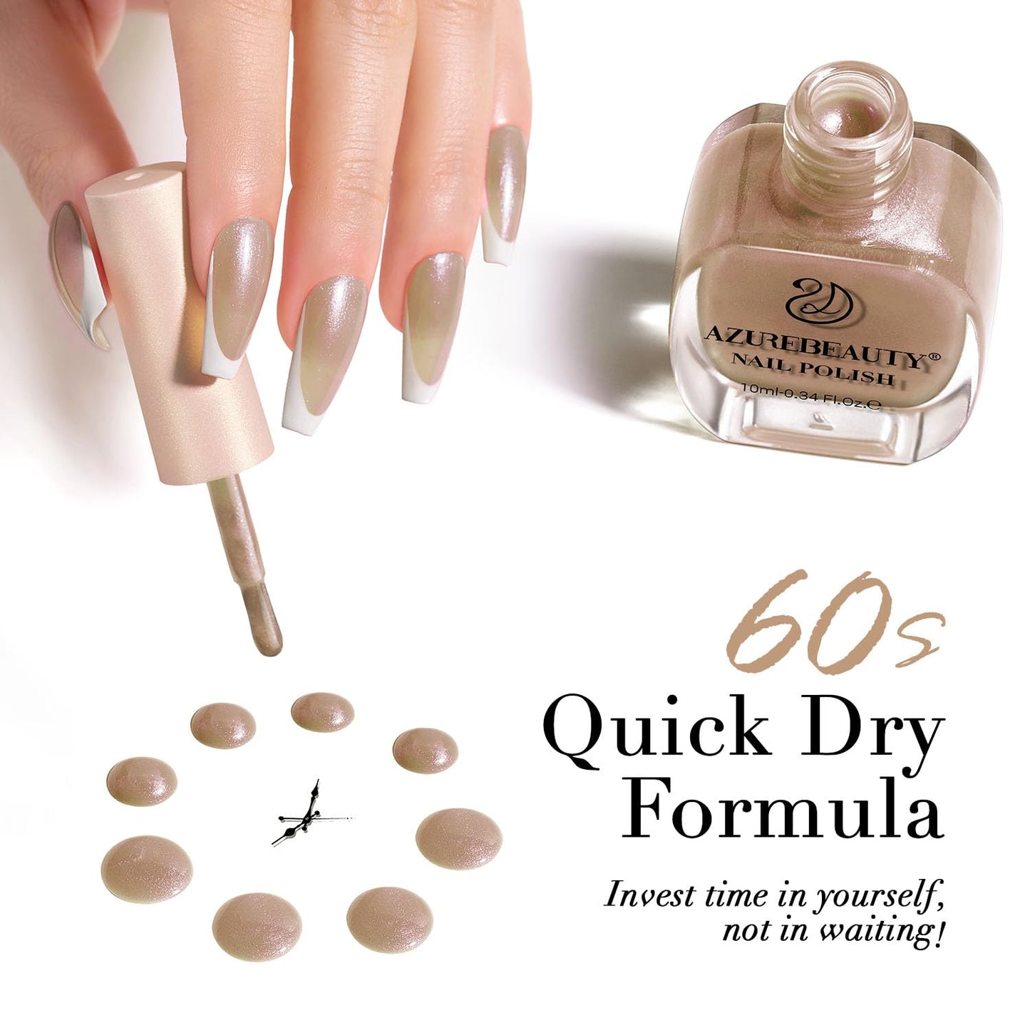 AZUREBEAUTY Cat Eye Nail Polish Quick Dry Nude Brown Magnetic Fingernail Polish no Gel Long-lasting Salon-Quality for Women Girl Gift 0.34 fl oz