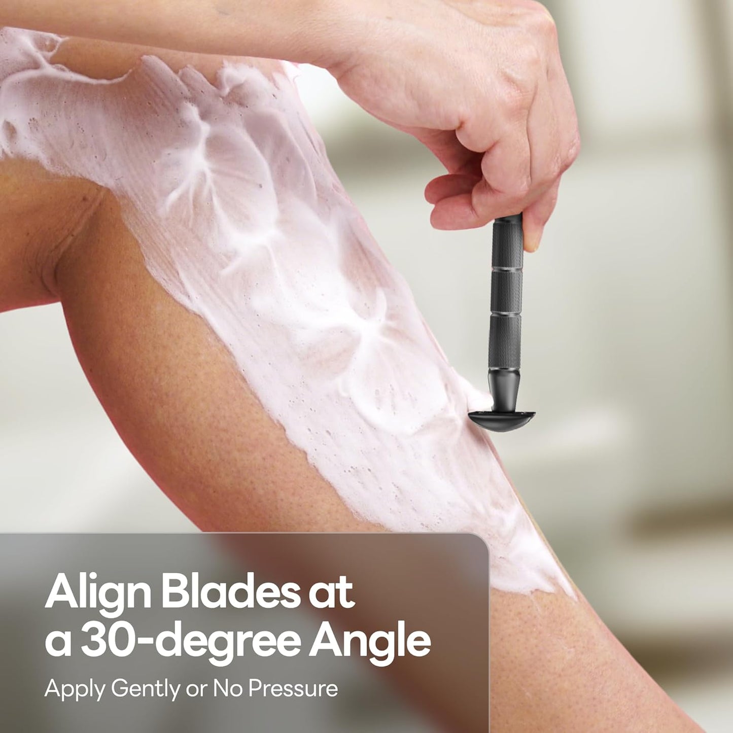 Double-Edge Safety Razor, Single-Blade Razors with 5 Stainless Steel Razor Blades for Men and Women, Reusable Metal Razor – Gun Metal Black