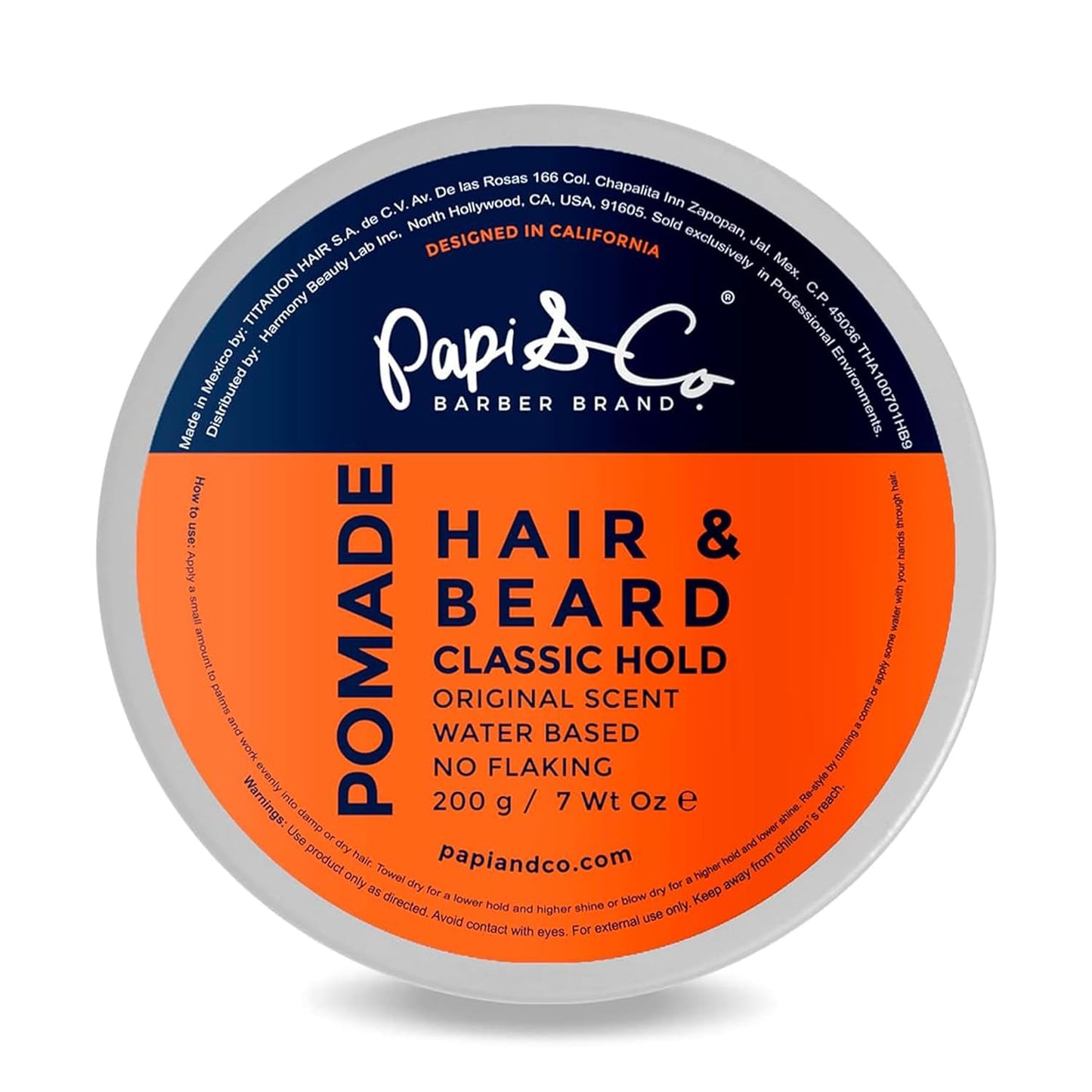 PAPI & CO. - Men's Pomade, Water Based Pomade, Classic Hold, 200 g