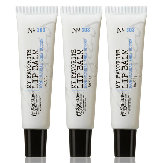 C.O. Bigelow My Favorite Lip Balm Tubes, Pack of 3 Bulk Lip Balm Tubes with Shea Butter & Jojoba Oil, 0.5 oz