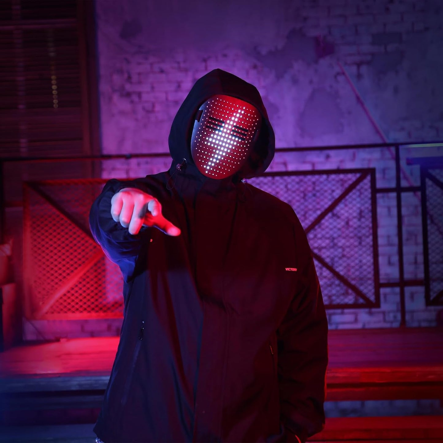 Led Mask Halloween Costume for Kids Adults, Face Transforming Light up Mask with Gesture Sensing, Cool Toys Great Gift for Birthday Costume Party Christmas