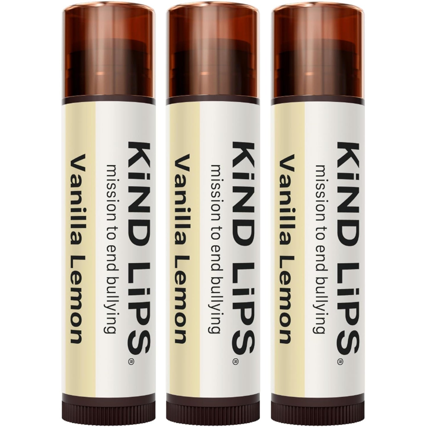 Kind Lips Vanilla Lemon Lip Balm 3-Pack - USDA Organic, Natural Chapstick Alternative for Dry Lips | Gluten-Free, Cruelty-Free