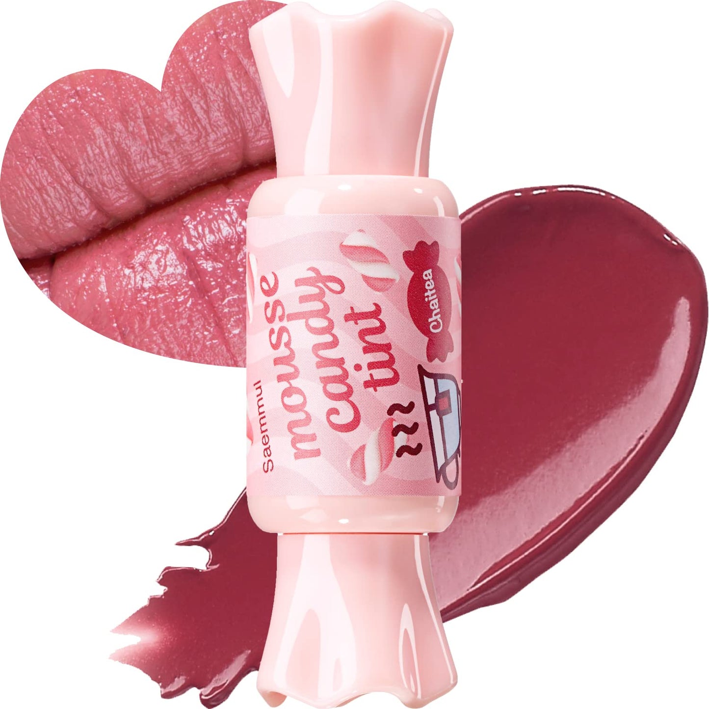 THESAEM Saemmul Mousse Candy Tint #6 Chaitea Mousse - High Pigment Matte Finish Long Lasting Lip Stain with Honey Extracts to Hydrate Lips - Weightless & Smudge-Proof, 0.3 fl.oz.