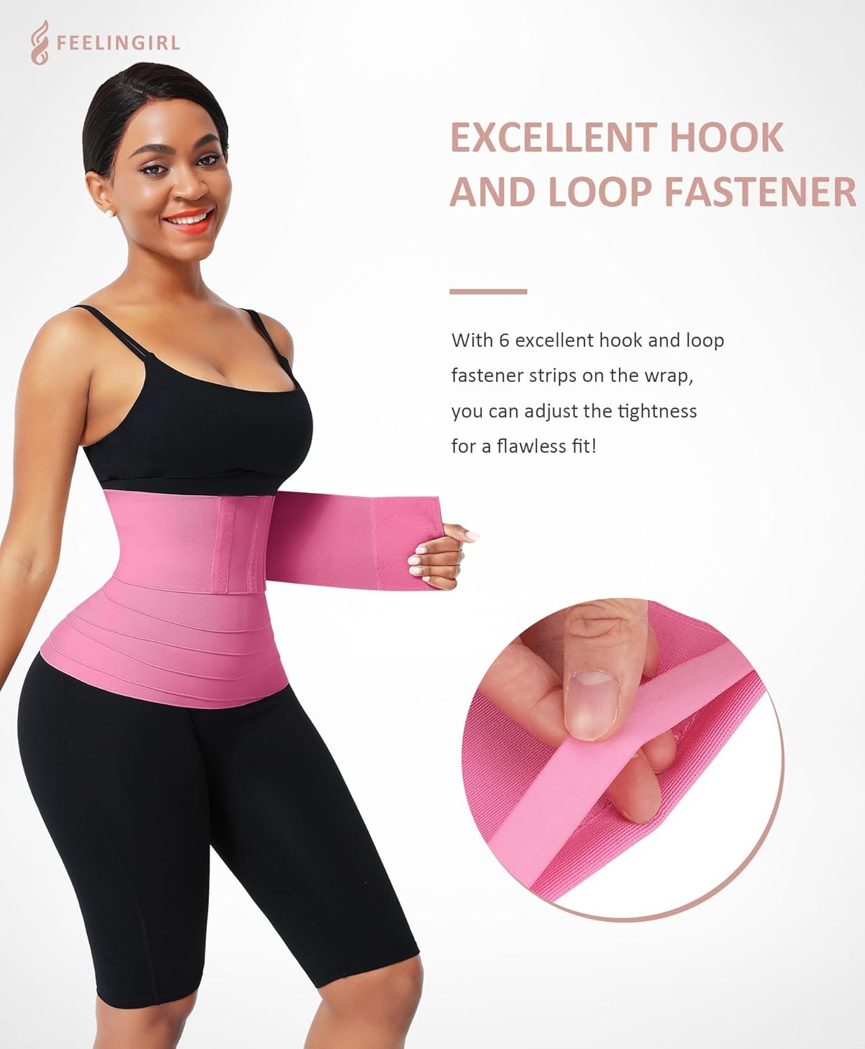 FeelinGirl Waist Trainer for Women Bandage Wrap Trimmer Belt Long Torso Tummy Wraps Belly Body Shaper Waist Trimmer Belt