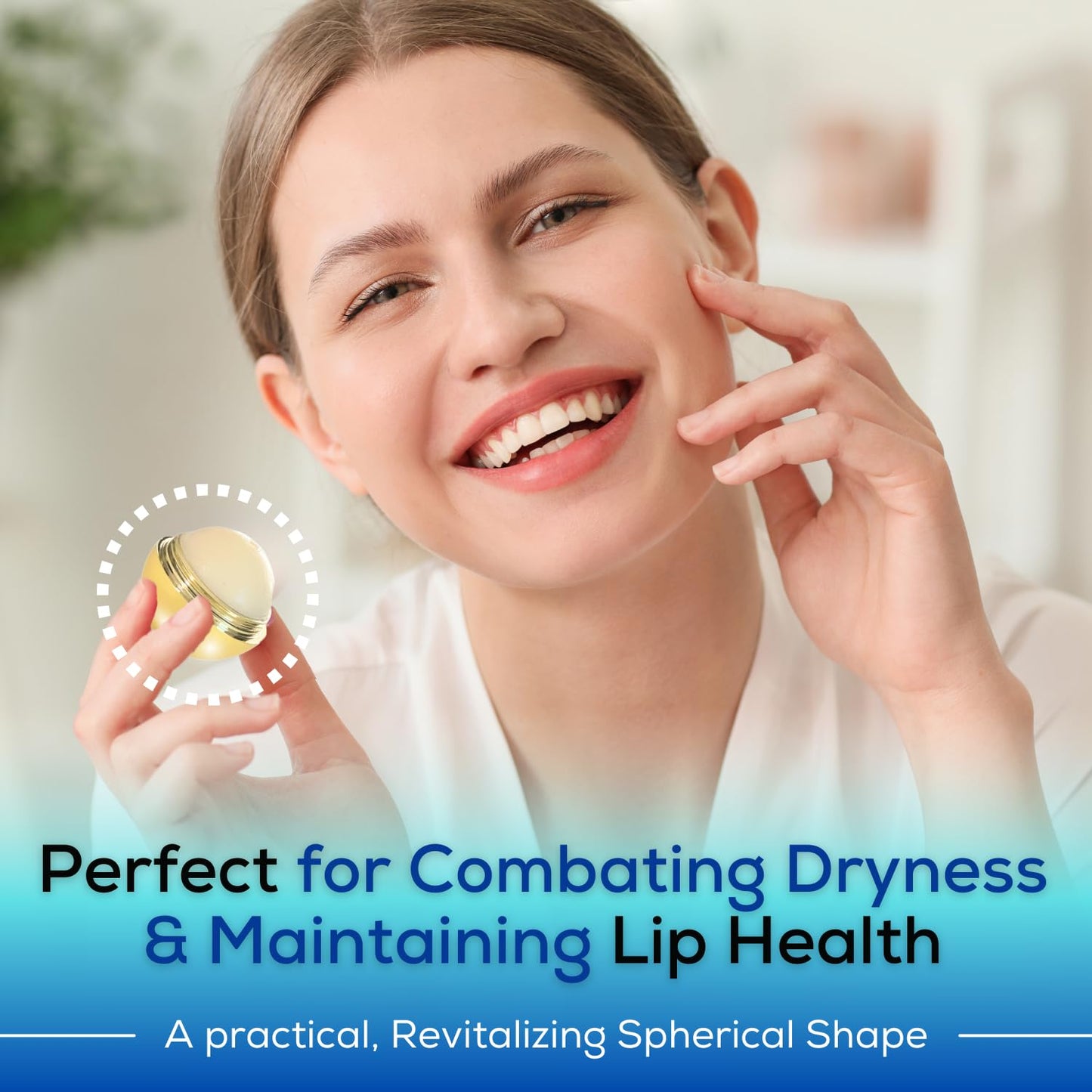 SoftBeso Lip Balm Gold-Vanilla Flavor - Moisturizing Lip Balm Ball for Beautiful, Soft Lips - For Dry & Chapped Lips – Ideal Present for Men & Women – Ideal for Gifting