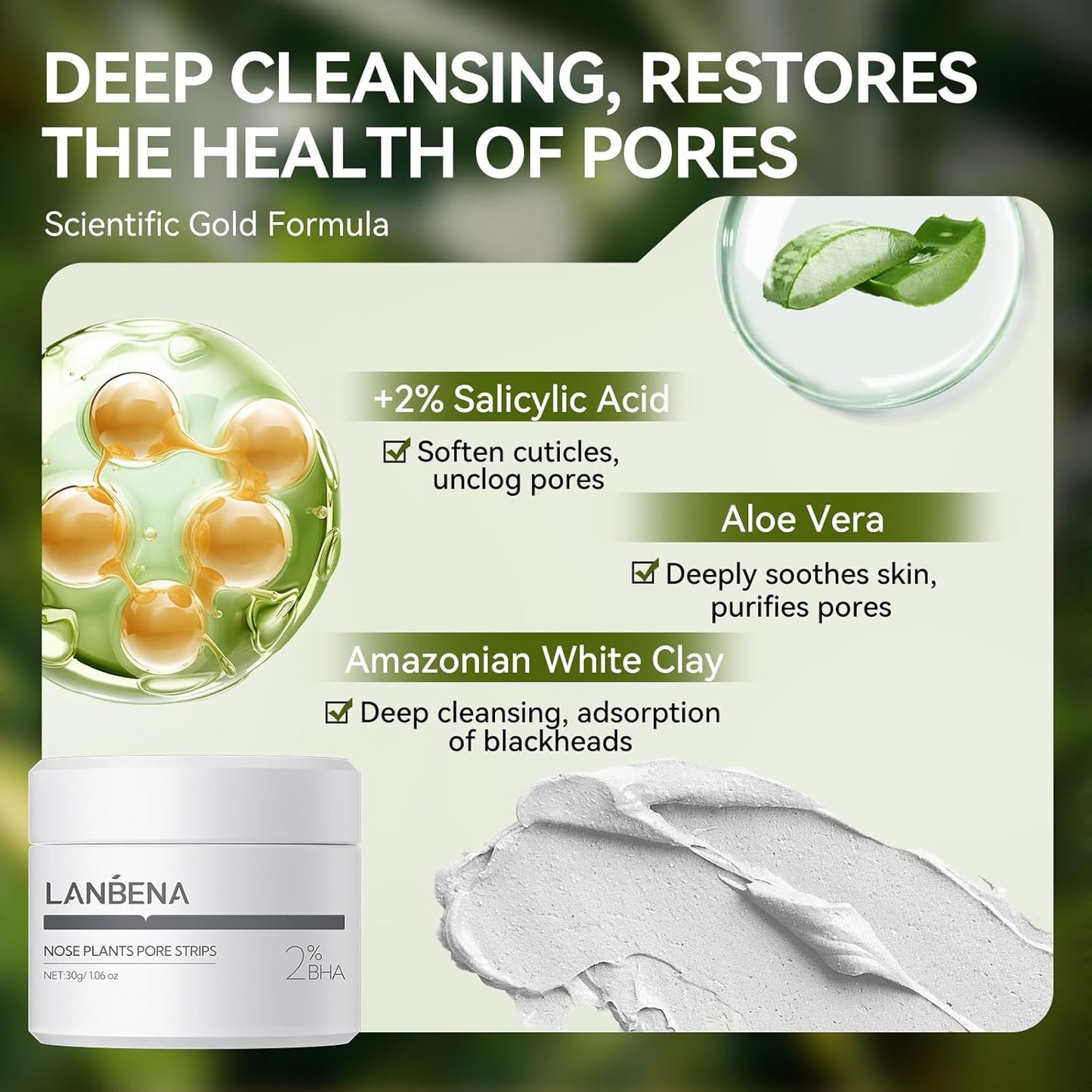 LANBENA 3 in 1 Blackhead Removing Set, Pore Strips+Pore Solution Serum+Removal Strip Paper, Black Head Remover Mask for Face, Pore Minimizer & Reducer for Face, Leaving Your Skin Fresh and Clean