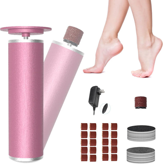 2 in1 Electric Foot Callus Remover Waysse Callus Remover for Feet with Replacement Sandpaper Discs, Adjustable Speed Electric Foot File Professional Pedicure Tool for Dead Skin Calluses