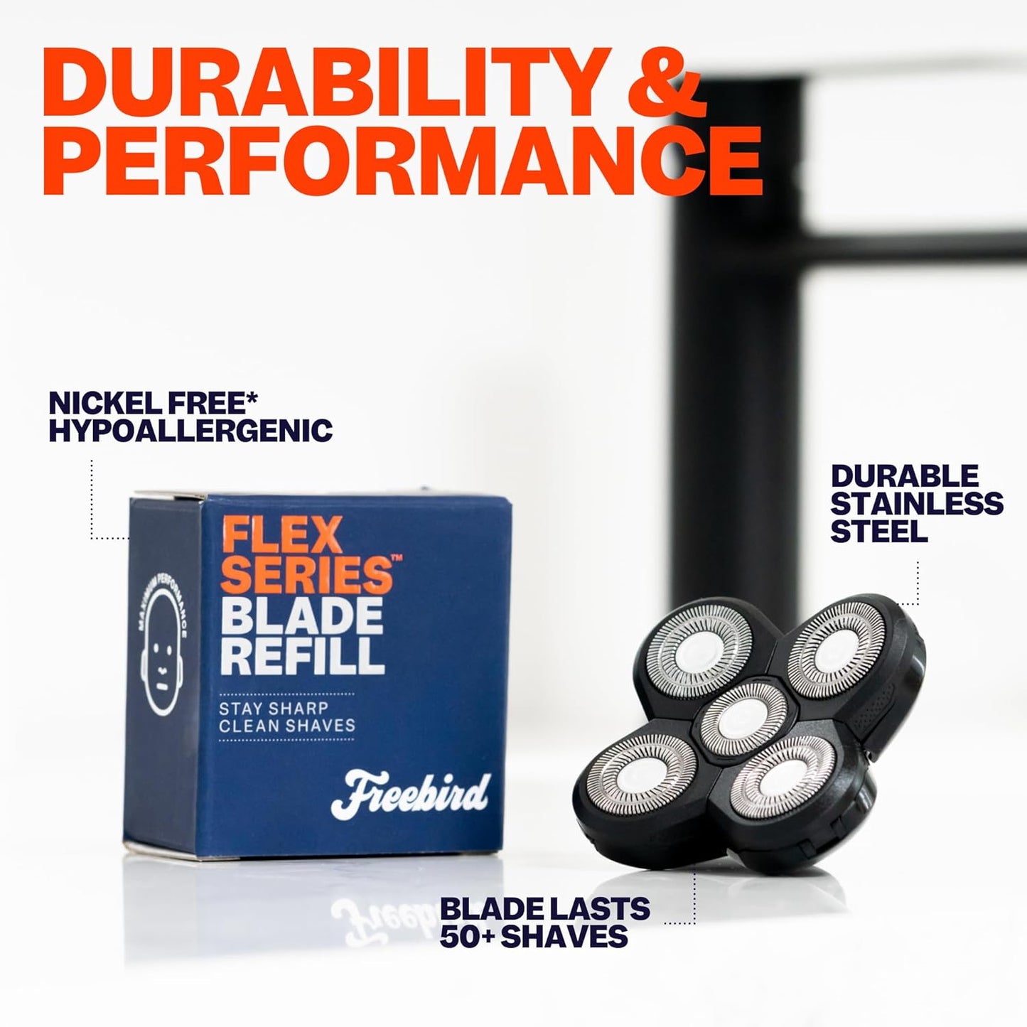 FlexSeries Official Blade 3 Pack Refills - No Irritation, Razor Bumps or Ingrown Hairs, Ultra-Sharp, Durable, ScalpSafe Design, QuickSnap Install, for 50 Shaves, Compatible with FlexSeries