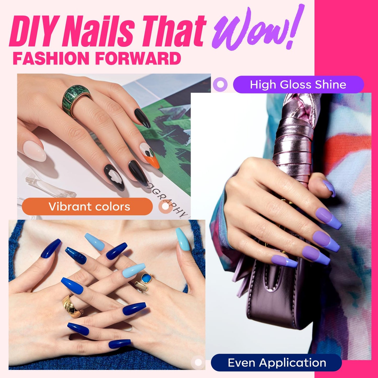 MEFA 34 Pcs Gel Nail Polish Kit with U V Light 48W, 20 Colors All Seasons Collection Pink Purple Gel Nail Polish Set with Base and Matte/Glossy Top Coat Nail Art Manicure Tools DIY Salon Home