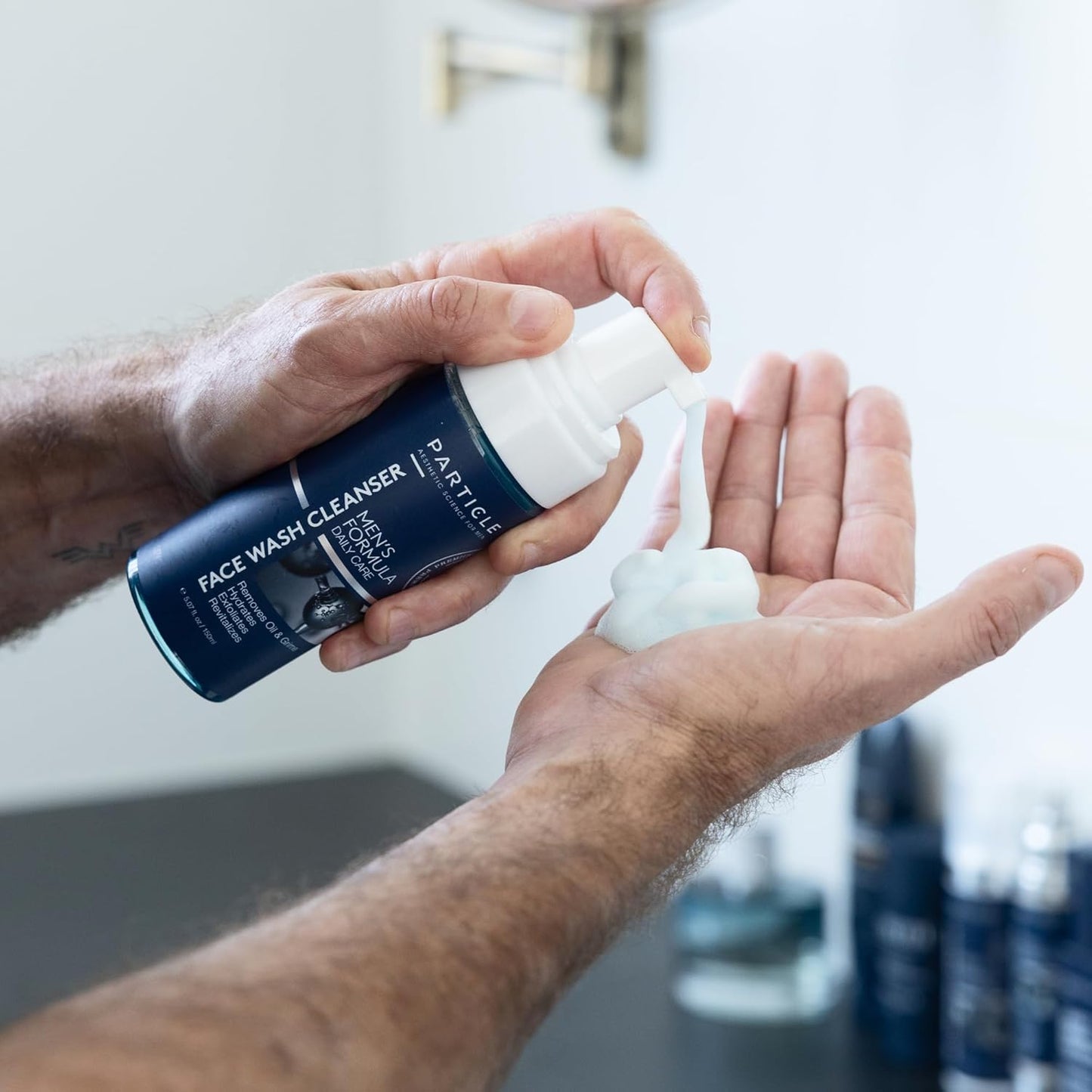 Particle Mens Face Wash - Anti Aging Face Cleanser for Men (5.07 Oz) - Daily Moisturizing Face Wash for Men - Revitalizes, Hydrates & Soothes, All Skin Types & All Ages