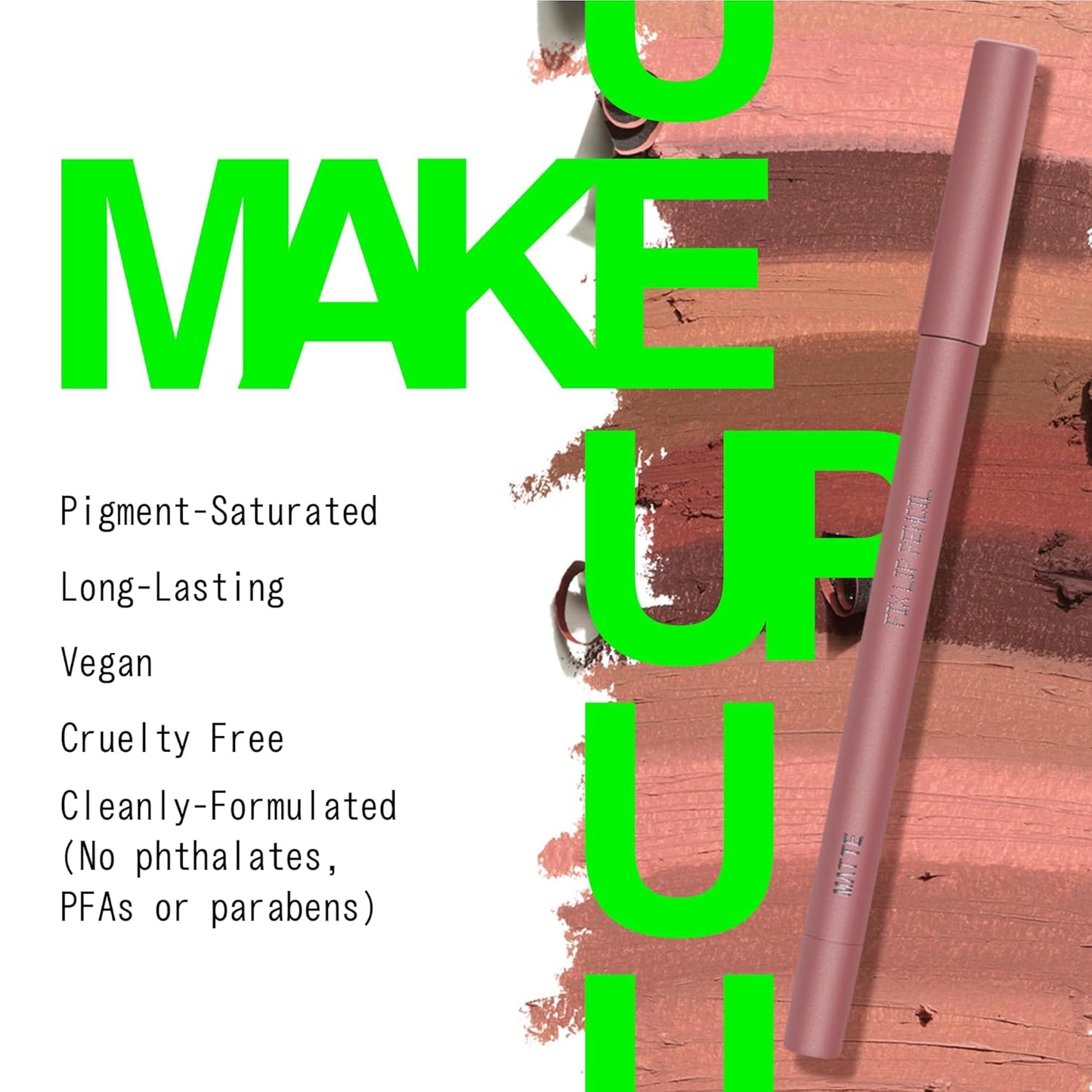 about-face Matte Fix Lip Pencil Raw Kiss – Long-Wear, Creamy Matte Lip Liner with Hyaluronic Acid & Vitamins C & E – Vegan, Cruelty-Free, Clean Beauty – 0.042 oz (Burnt Sienna)