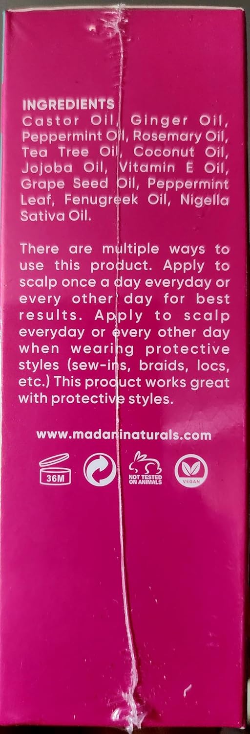 Scalp Stimulator Hair Growth Oil With Rosemary Oil & Mint - Hair Loss Treatment for Split End and Dry Scalp for All Hair Types, Strengthen Hair and Stop Hair Loss, 2-Fluid Ounces