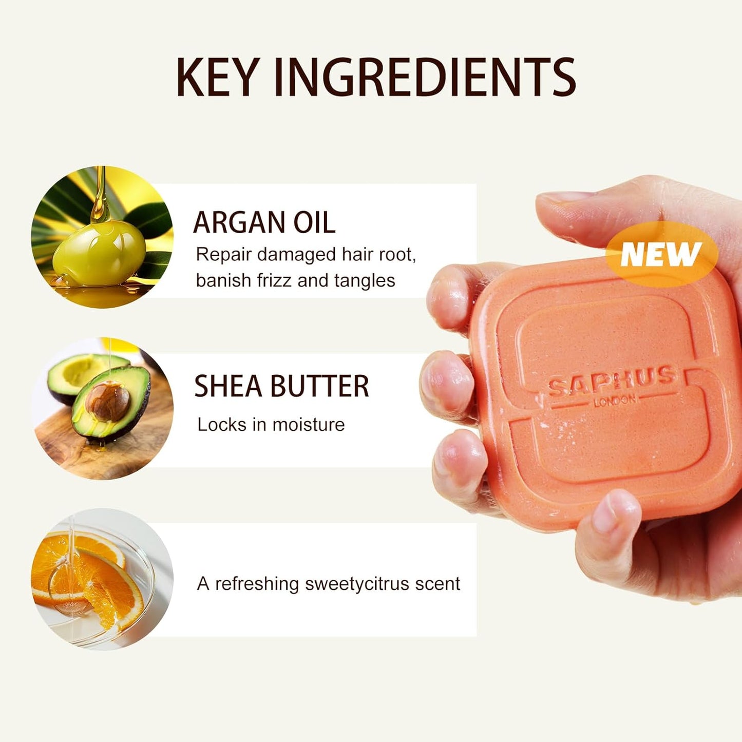 Argan Oil Bar Shampoo and Conditioner Set for Strengthening, Cleansing & Moisturizing Dry & Curly Hair,Travel Size, Zero Waste, 2pc Set