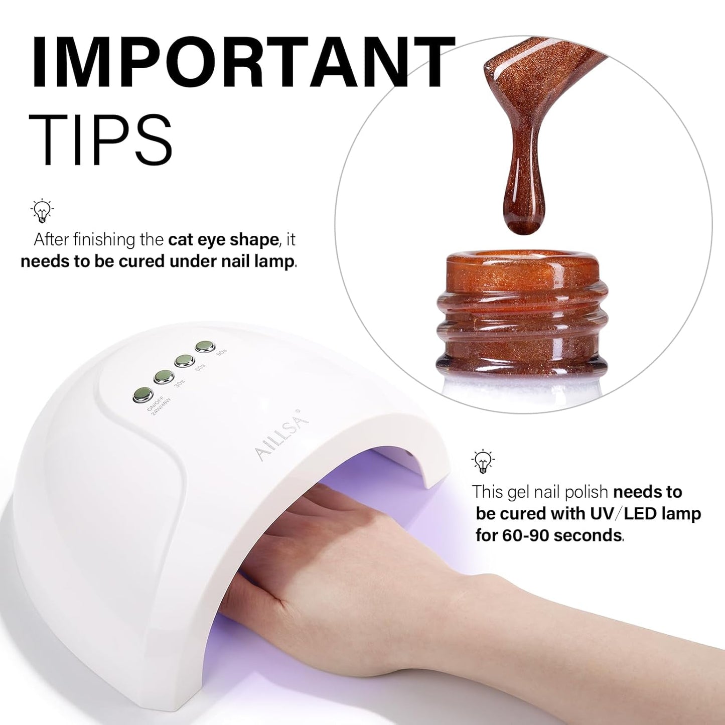 AILLSA Cat Eye Gel Nail Polish Brown Glitter Gold Gel Polish with Magnet, Amber Nude Shimmer Gel Polish Crystal Reflective Jelly Winter Color Translucent UV Gel Salon DIY at Home 0.5 OZ GF24