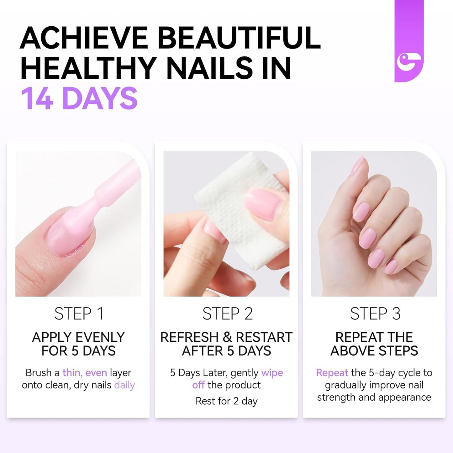 Nail Polish Strengthener and Growth Treatment: Yellow Gelike EC 6 in 1 Natural Nail Hardener Extra Strong and Growth - Long Lasting Nail Repair for Damaged Nails - For Daily Work Home Salon