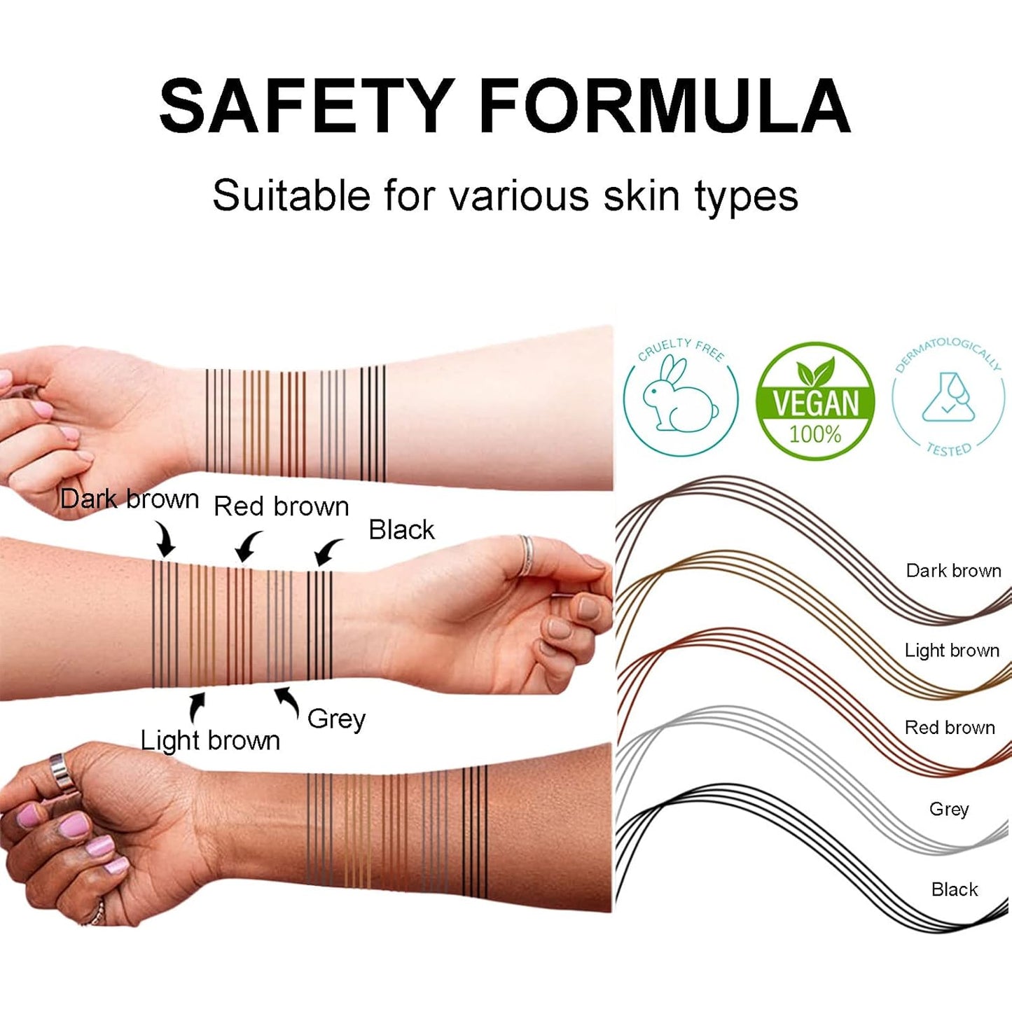 Microblading Eyebrow Pencil, Eyebrow Pen with an Upgrade Micro-Fork Tip Applicator, Waterproof Long-Lasting Microblading Brow Pen, Brow Pencil for Natural Looking Brows Makeup, Reddish Brown, 1Pcs