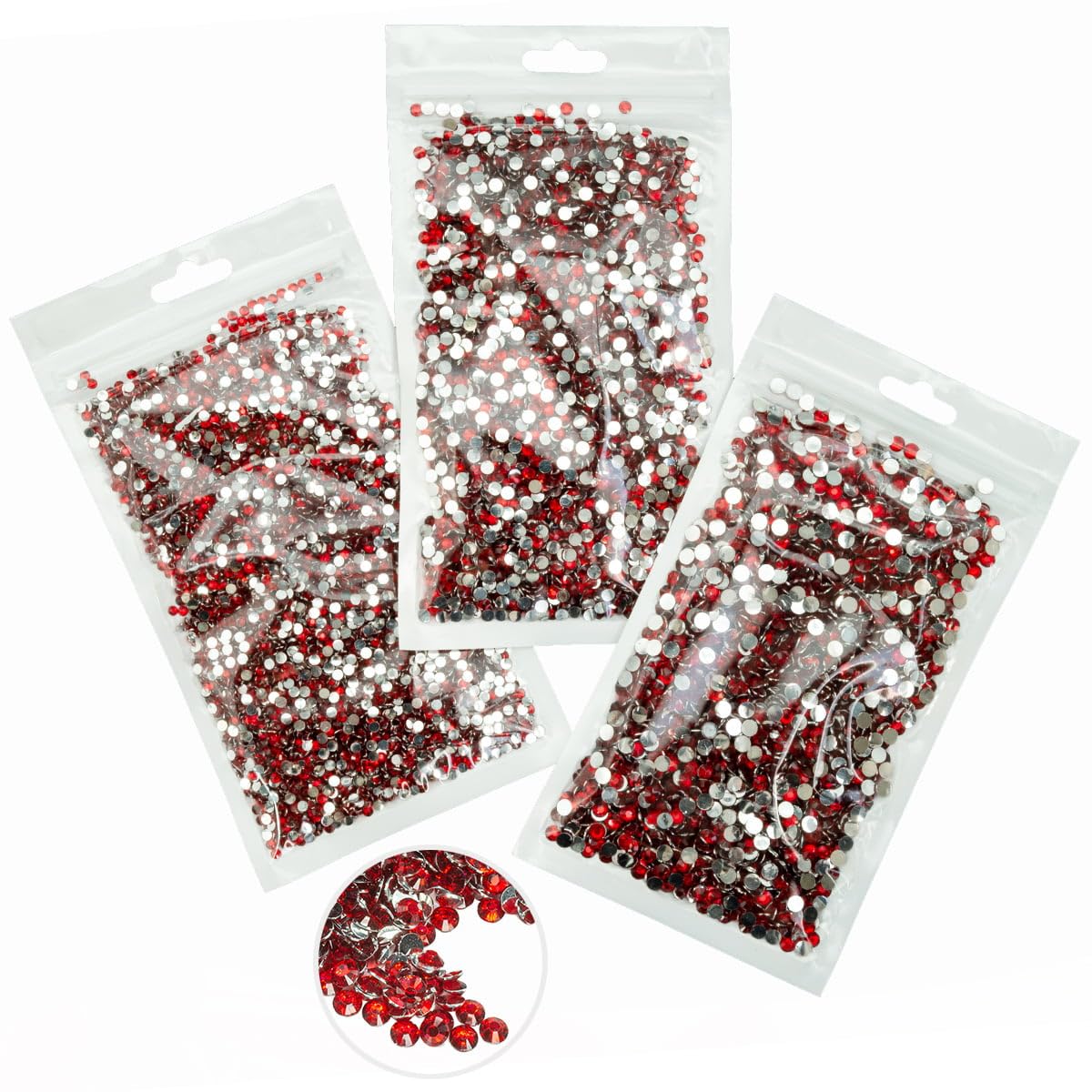 16000PCS Siam Red Resin Crystal Rhinestones for Crafting Flatback Stones 3mm 4mm 5mm Non-Hotfix Ruby Red Diamonds Crystals Gems Charms for Face Eyes Makeup Body Tumblers Bottles Crafts Clothes Shoes