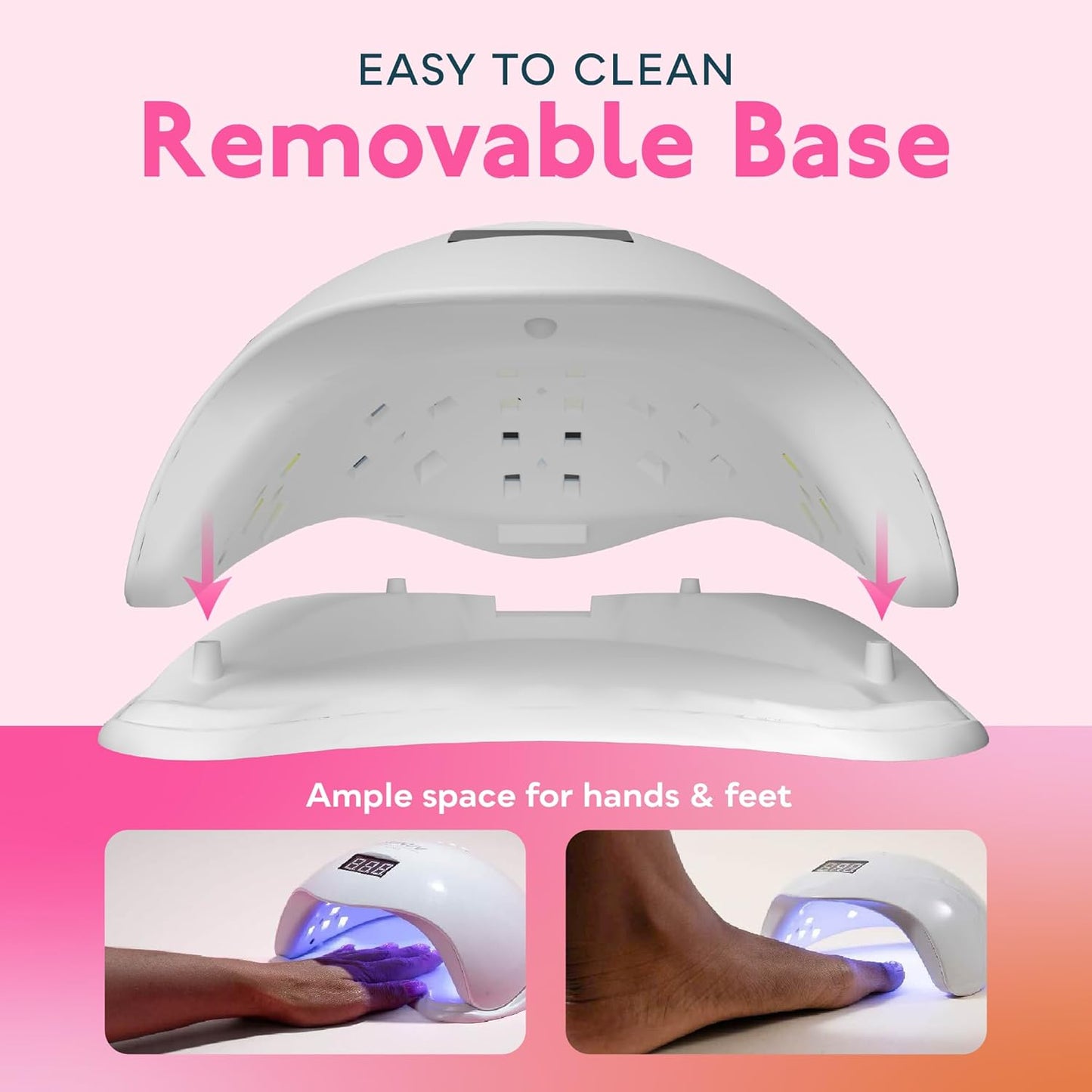 SUNUV UV Light for Nails, UV LED Nail Lamp with 4 Timer Settings, Compatible with All Gel Polish, Auto Sensor LCD Display Removable Base, SUN5