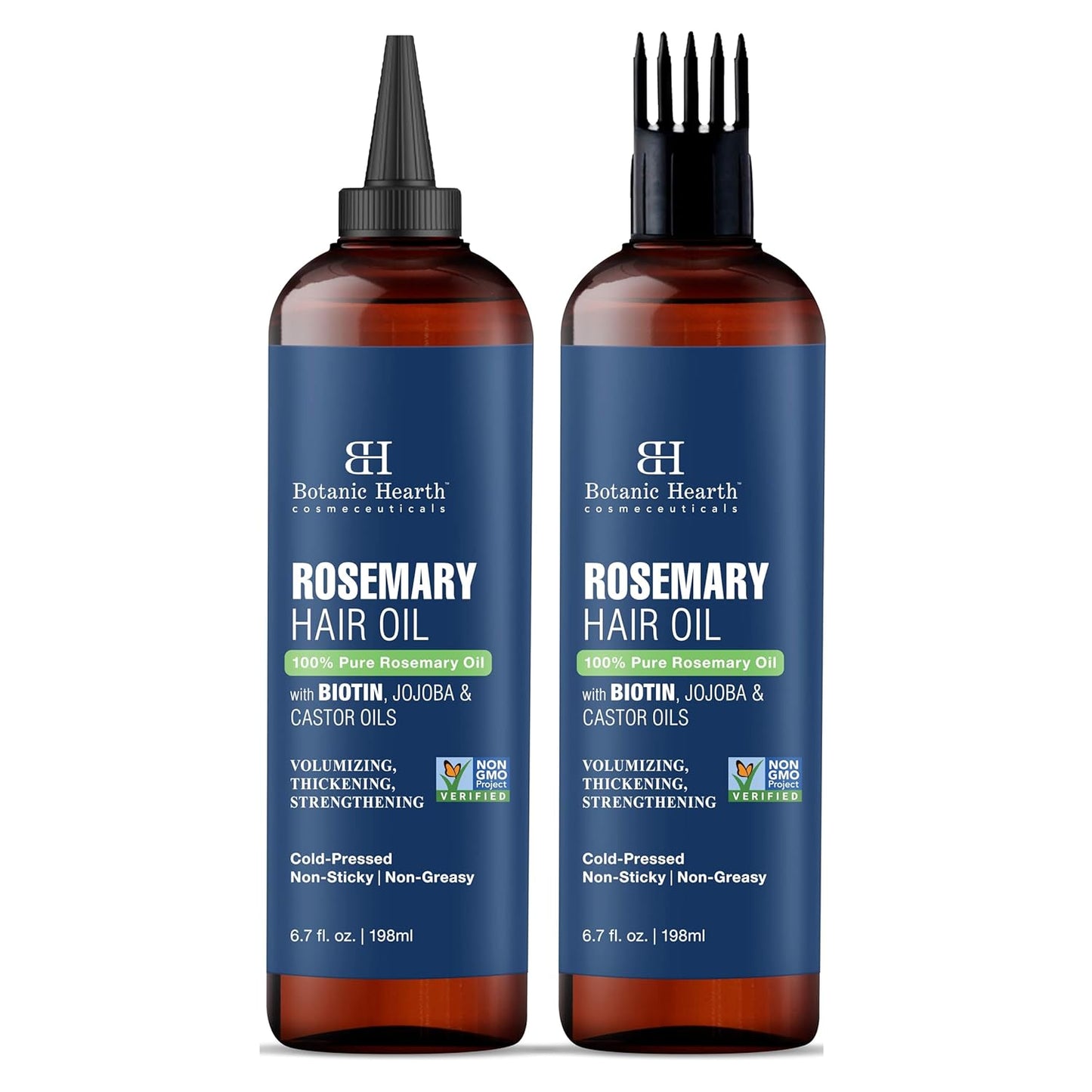 Botanic Hearth 100% Pure Rosemary Oil For Hair Growth (6.7 fl oz-Pack fo 2)| Infused with Biotin, Jojoba & Castor Oil | Hair Oil Repairs Dry Damaged Hair, Strengthening, Healthier Hair- Hair Tonic