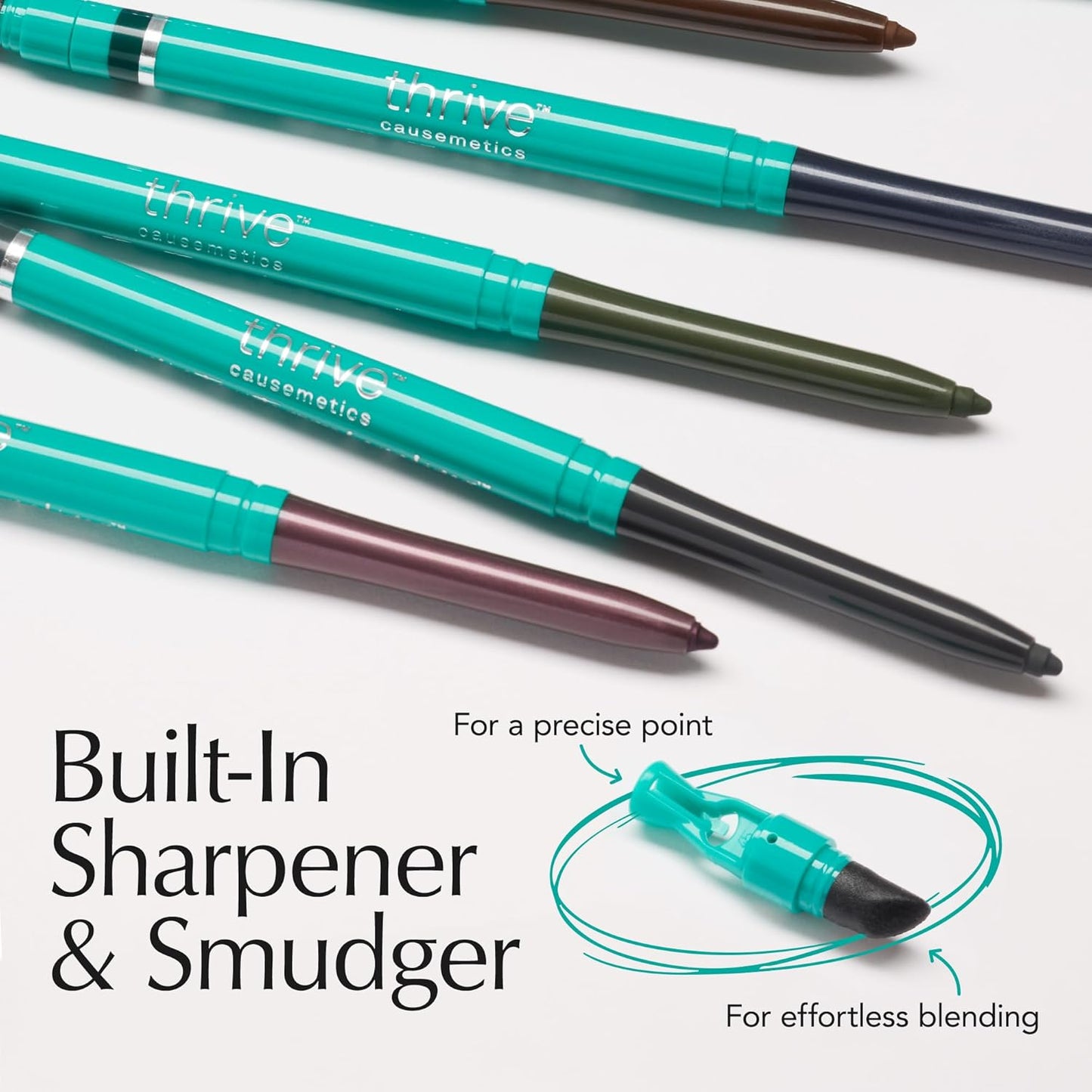 Thrive Causemetics Infinity Waterproof Eyeliner Pencil, Built In Sharpener & Smudge Tip, Long Lasting, Smudge Proof, Hyaluronic Acid & Shea Butter, Vegan & Cruelty Free, Talia (Navy Matte)