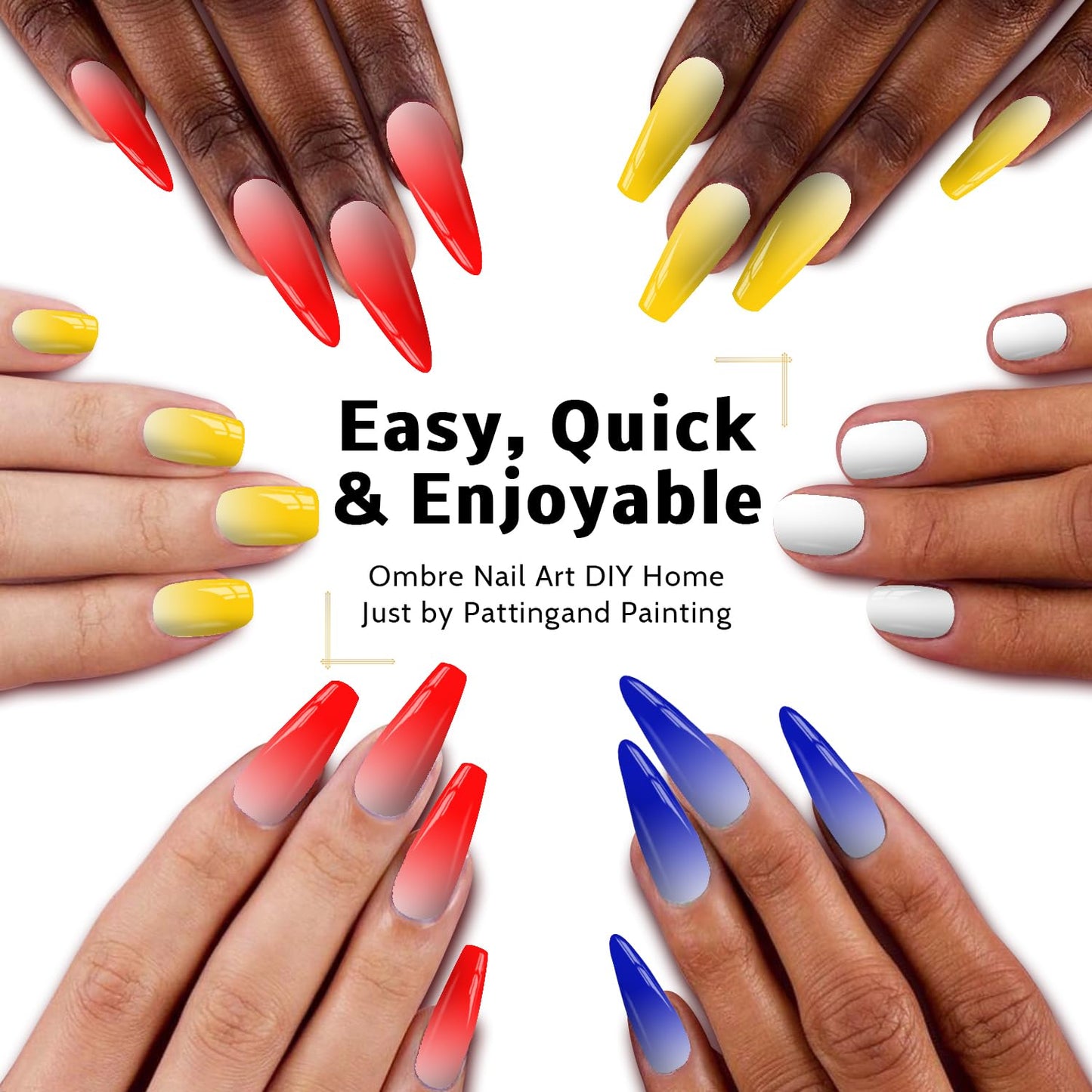 Sponge Pat Paint Nail Gel, Blending Colors Ombre Nails Gradient Gel Nail Blush Blooming Aura Nails Drawing Stripper Floral Painting Nail Art, No Wipe, UV/LED Curing (4 Colors Set A)