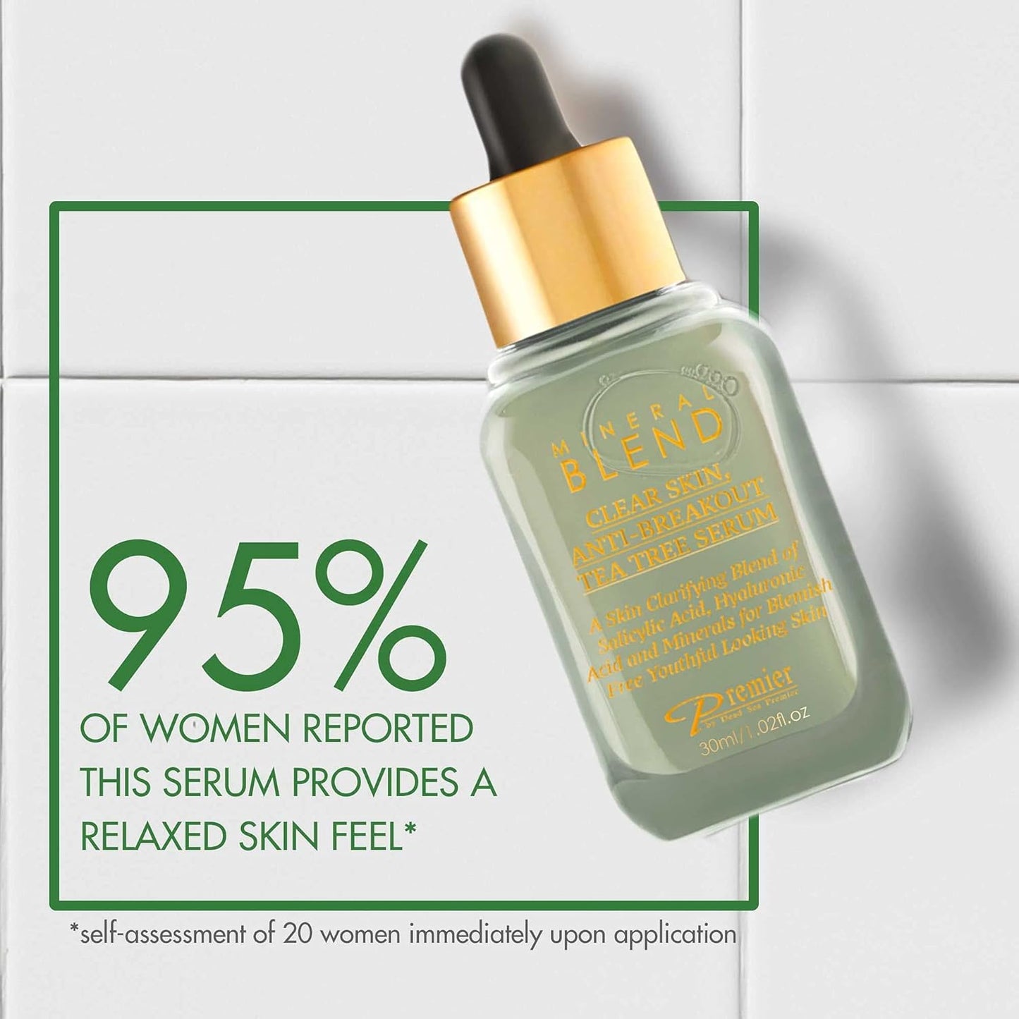 Clear skin, Anti-breakout Tea Tree serum for face and acne with Vitamin C,Salicylic Acid, Hyaluronic Acid and Minerals for blemish free youthful looking skin 1.02 Fl.Oz