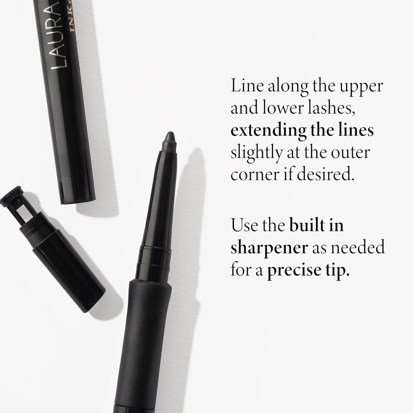 LAURA GELLER NEW YORK INKcredible Gel Eyeliner - Blackbird - Waterproof Smudge-proof Eyeliner Pencil - Built in Sharpener